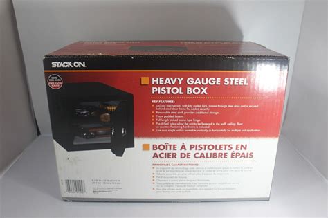 stack on heavy gauge steel pistol box pb 1102|NIB STACK.